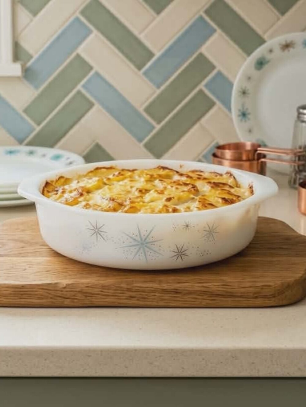 Vintage Glasbake “Starburst” Casserole Dish